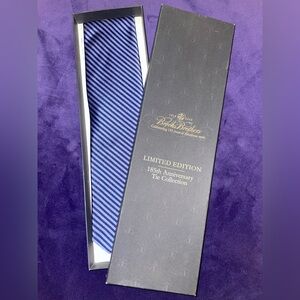 ✨NWT - Limited Edition 185th Anniversary Brooks Brothers Blue Striped Silk Tie